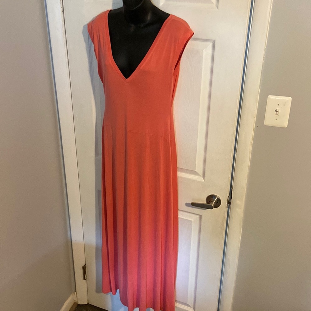 Womens BCBG long maxi dress soft material coral size medium